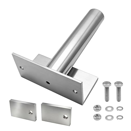Marine-Grade Aluminum Boat Lift Guide Post Bracket with Drain Hole - Fits 1-1/2" Pipe