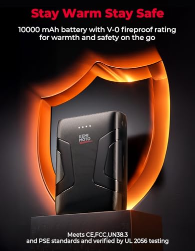 KEMIMOTO Men's Large Black Heated Vest with Battery Pack - Winter Outdoor Gear