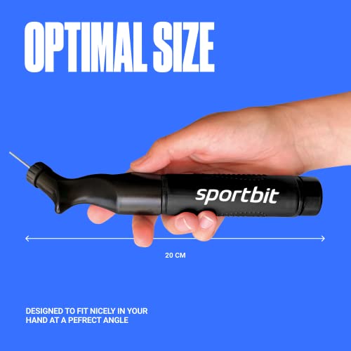 SPORTBIT Ball Pump for Sports Balls - Blue & Black Push & Pull Inflator