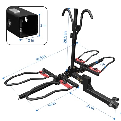 Bike Rack Hitch for Car 200LB Capacity 2-Bike Carrier with Lock & Tilt