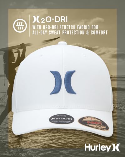 Hurley Men's Fitted Baseball Cap - One & Only Flexfit Summit White S-M