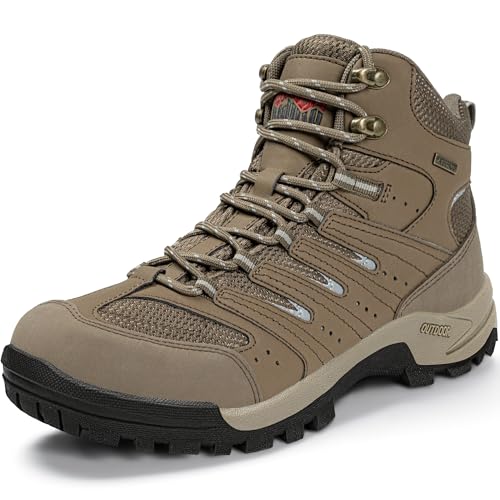 R CORD Women's Waterproof Hiking Boots - Brown, Size 8.5, Slip-Resistant & Cushioned