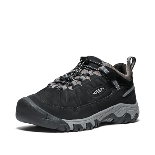 KEEN Kids Targhee 4 Waterproof Hiking Shoes Big Kid Black/Steel Grey Size 7