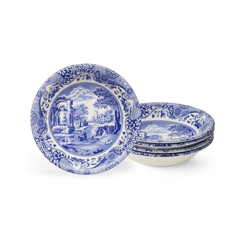 Blue Italian Ascot Cereal Bowl Set of 4 - Classic Fine Earthenware from Spode