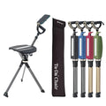 STEP2GOLD Ta-Da Chair Series 2 PRO Black Foldable Walking Stick with Seat, Lightweight Aluminum