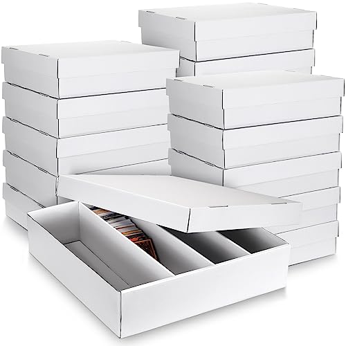 White Trading Card Storage Box Set 16 Packs 3200 Count with Dividers