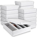 White Trading Card Storage Box Set 16 Packs 3200 Count with Dividers