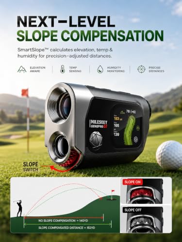 MiLESEEY G1 Touchscreen & GPS Golf Rangefinder - Black, 43,000+ Courses