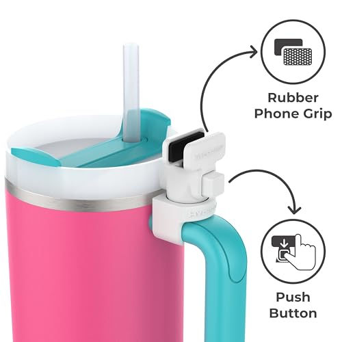 HydraClip Phone Attachment White - Secure Grip & Tripod Stand for Stanley Quencher