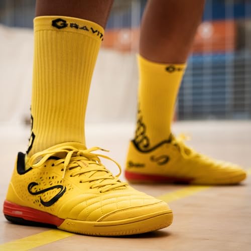 SENDA Ushuaia Pro 2.0 Indoor Futsal Shoes - Women 10 / Men 9, Yellow, Unisex Adult & Youth
