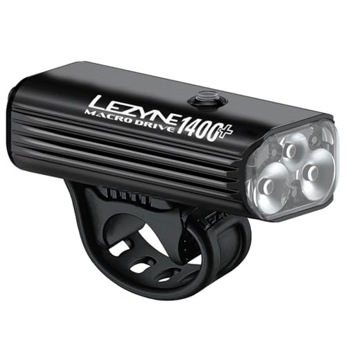 LEZYNE Macro Drive 1400 Lumens Bicycle Front Light Satin Black USB-C Rechargeable IPX7 Waterproof