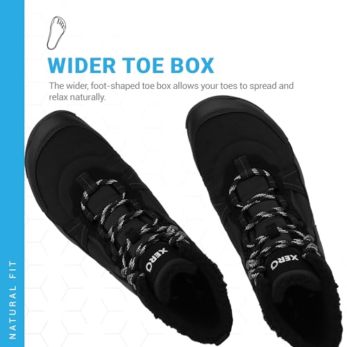 Men's Snow Boots - Barefoot Alpine Winter Shoes with Black 9 Variation