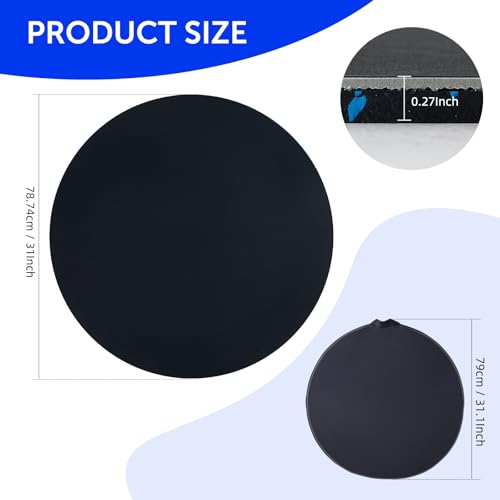 Black 31-Inch Portable Dance Floor Mat for Ballet & Fitness - Non-Slip PVC