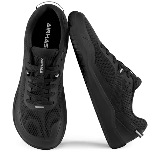 Mens Zero Drop Barefoot Gym Shoes with Anatomical Toe Box - Black 11