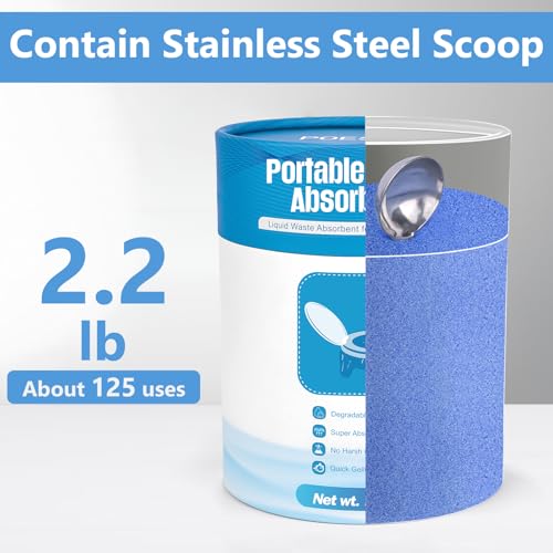 2.2 lb Portable Toilet Absorbent Gel Powder for Camping & Outdoor Use - Odor Control & Mess-Free Urine Disposal with Reusable Spoon