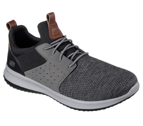 Men's Skechers Expressed-Derest Wide Fit Fashion Sneakers - Black Grey 14