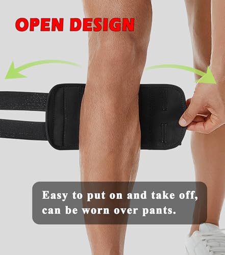Calf Brace with Shin Splint Support Black - Compression Wrap for Pain Relief