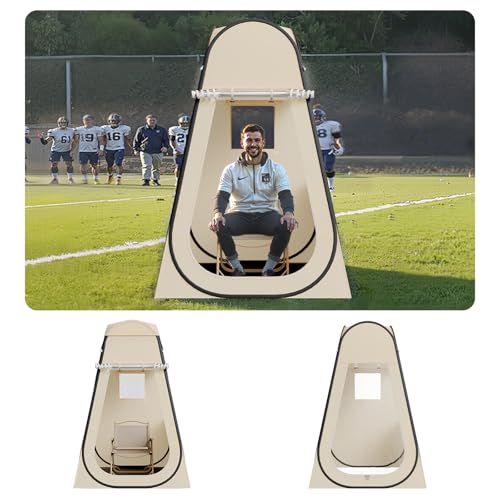 Pop Up Sports Tent with Clear Bubble, 8 Sizes Optional, Beige + Clear - 47"L x 47"W x 74.8"H, Waterproof Outdoor Shelter for 1-6 People