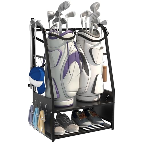 Eastrexon Golf Bag Organizer Wall Mount & Freestanding Storage Rack