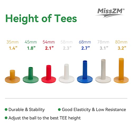 Golf Rubber Tees Set of 7 - Practice, Training, Indoor & Outdoor Use