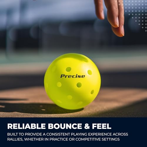 Outdoor Pickleball Balls - Yellow, 6 Balls, USAPA Approved, Durable & High Visibility