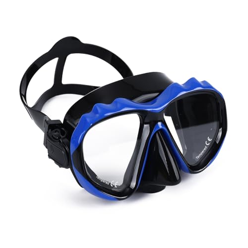Adult Snorkel Mask with Magnifying Lenses - Tempered Glass, Anti-Fog, Comfortable Fit