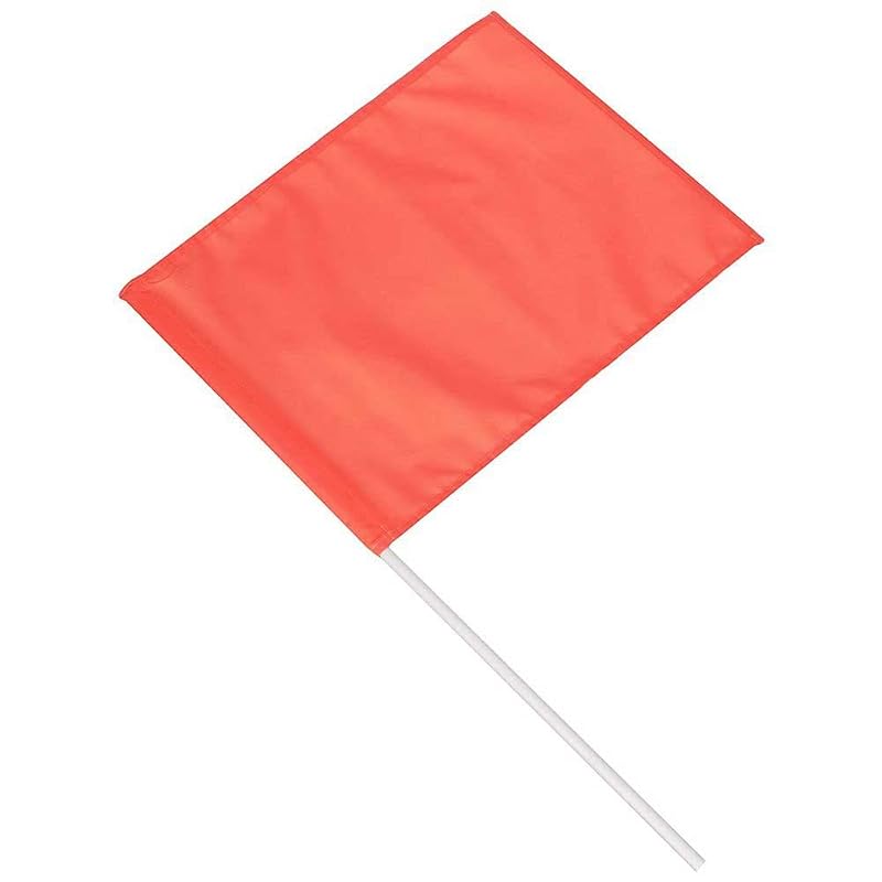Seachoice Vinyl Water Ski Flag with 24in Pole, High-Visibility Orange Flag for Boating