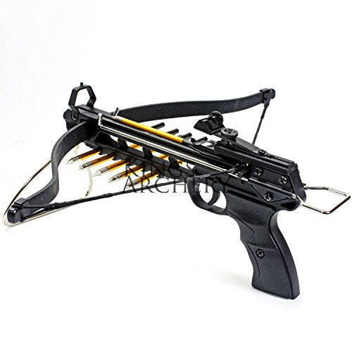 KingsArchery 80lb Self-Cocking Crossbow with Adjustable Sights & 27 Aluminum Bolts