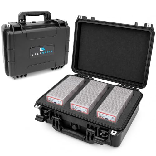 CASEMATIX Waterproof 100 Card Graded Card Storage Box with Dividers - PSA, BGS, CSG