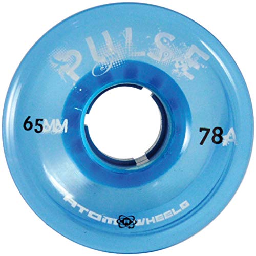 Atom Skates Pulse Outdoor Quad Roller Wheels Set of 8 - Blue, 65mm x 37mm, 78A Hardness