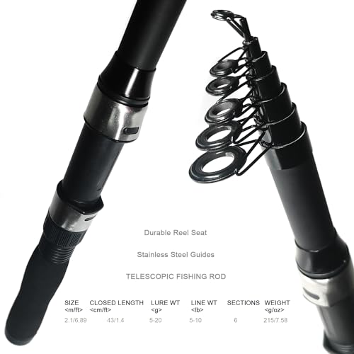 2-Piece Telescopic Fishing Rod and Reel Combo with Accessories