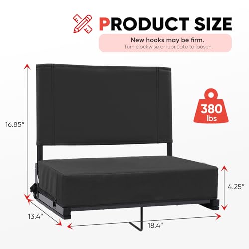 Sekey Stadium Bleacher Seat with Back Support - Black / 2