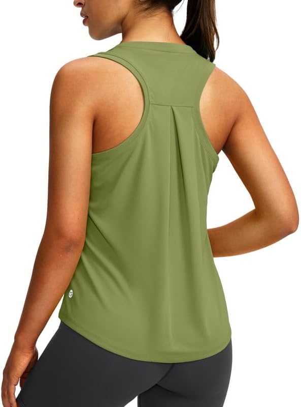 Skiennix Women's Racerback Athletic Tank Top - Sleeveless Loose Fit Yoga & Running Shirt