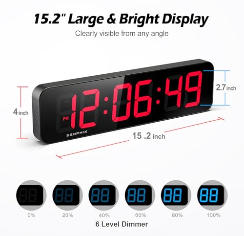15.2-Inch Digital Gym Timer with App & Remote Control for Home & Outdoor Workouts