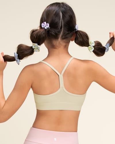 Girls Sports Bra for Dance Running Gymnastics - Creme, Age 10-11 - Stelle