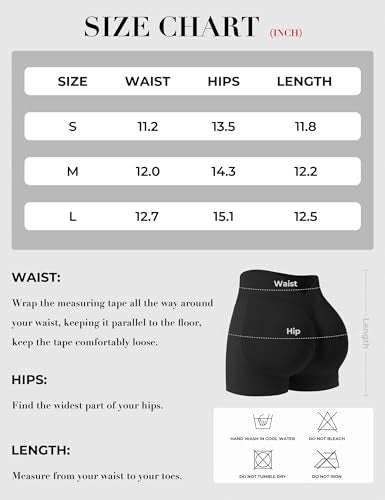 Women’s Workout Shorts with Scrunch Butt & High Waist - Medium / Black Pink Navy
