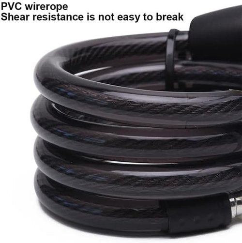 Edward Tools Bike Lock with Keys - Heavy Duty 12mm Thick Security Cable with Shear Resistant Cover - Quick Lock/Unlock - Includes 2 Keys - Lock for Scooter