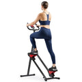 Red Foldable Stair Climber Machine with Adjustable Step & Handlebars