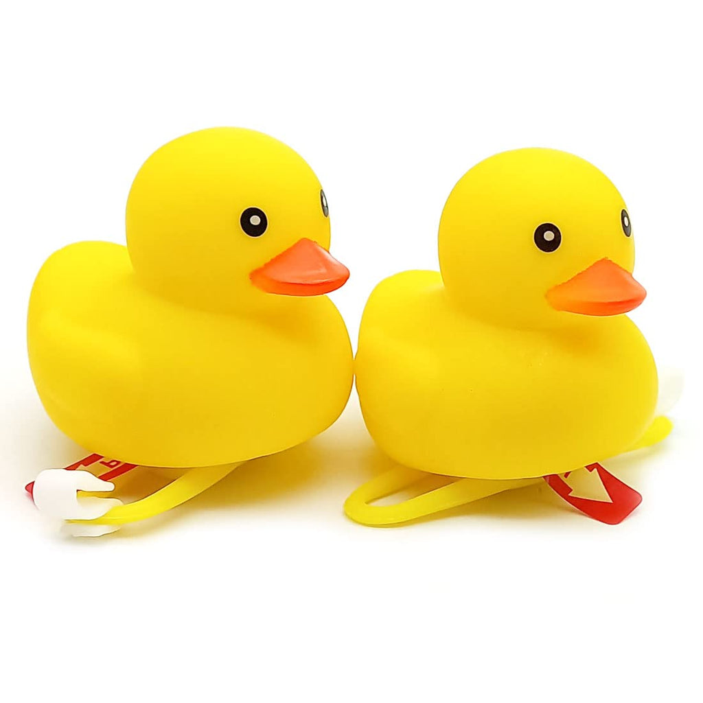 SUPIA 2 Pack Duck Bike Bell, Rubber Duck Bicycle Accessories, Bicycle Horns Mountain Bike Handlebar Light Bicycle Accessories, Yellow