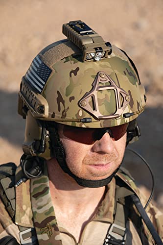 Military Tactical Flashlight with Helmet Mount, 55 Lumens, Weather-Resistant