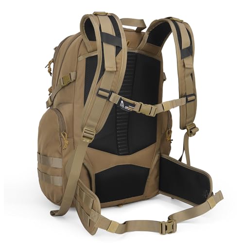 40L Military Tactical Backpack Khaki, Molle Assault Pack for Outdoor Use