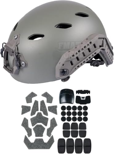 FMATAL GEAR SF Right Angle Helmet with Vent Holes - Medium-Large, Sandblast Finish, Lightweight for Cosplay & Airsoft