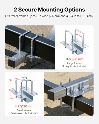 VEVOR 60-Inch Adjustable Boat Trailer Guide Poles with π Shape - Heavy-Duty Steel, Galvanized, Non-Slip Pads, 2-Pack for Ski, Fishing & Sailboats