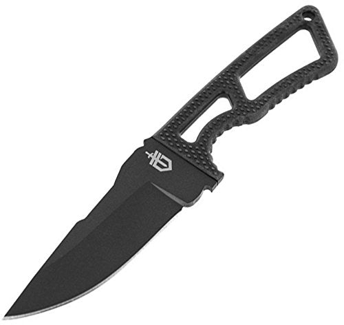 Fixed Blade Survival Knife with 3.3-Inch Drop Point Blade, Stainless Steel, Black Coating