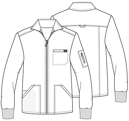 Cherokee WW Revolution Scrub Jacket Men Zip Front Nurse Jacket 5 Pockets Large White