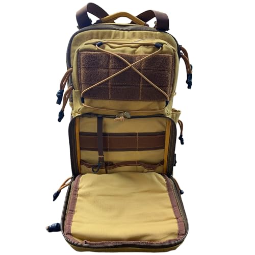 ROARING FIRE Waxed Canvas Sling Bag with Hidden CCW Compartment, MOLLE Outdoor Chest Pack