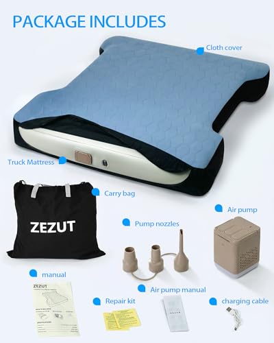 3-in-1 Truck Bed Air Mattress with Fitted Sheet and Moving Blanket – Fits 5.5-5.8 ft Trucks