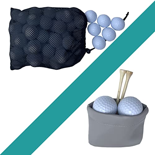 Golf Tee Pouch Bag with Zipper and Clip for Men - Grey