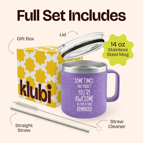 Purple 14oz Coffee Mug Tumbler - Birthday Gift for Women, Mom, Her, Friendship