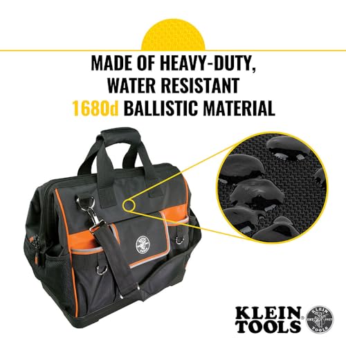 42-Pocket Wide-Open Tool Bag - Klein Tradesman Pro 1680D Ballistic Weave